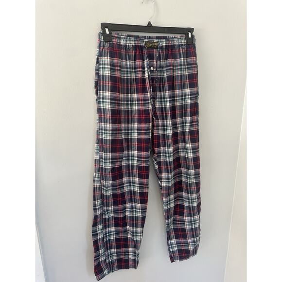 Polo Ralph Lauren Flannel Pajama Pants Men M Red Navy Plaid Lounge - Picture 1 of 9